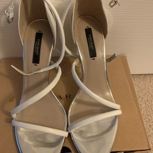 Zara white high heels